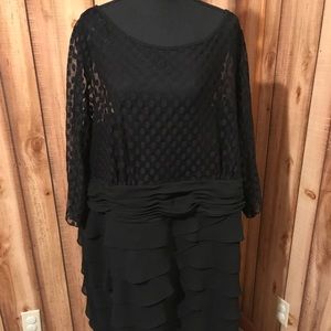 Black polka dot dress - plus size